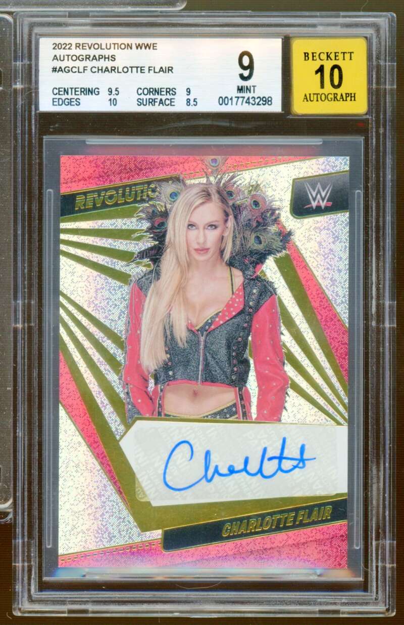 Charlotte Flair 2022 Revolution WWE Autographs (pop 1) #AGCLF BGS 9 Image 1