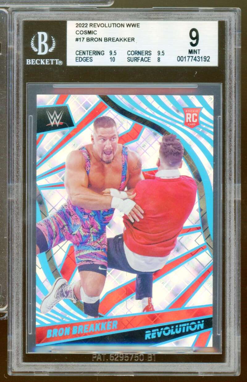 Bron Breakker Rookie Card 2022 Revolution WWE Cosmic (pop 1) #17 BGS 9 Image 1