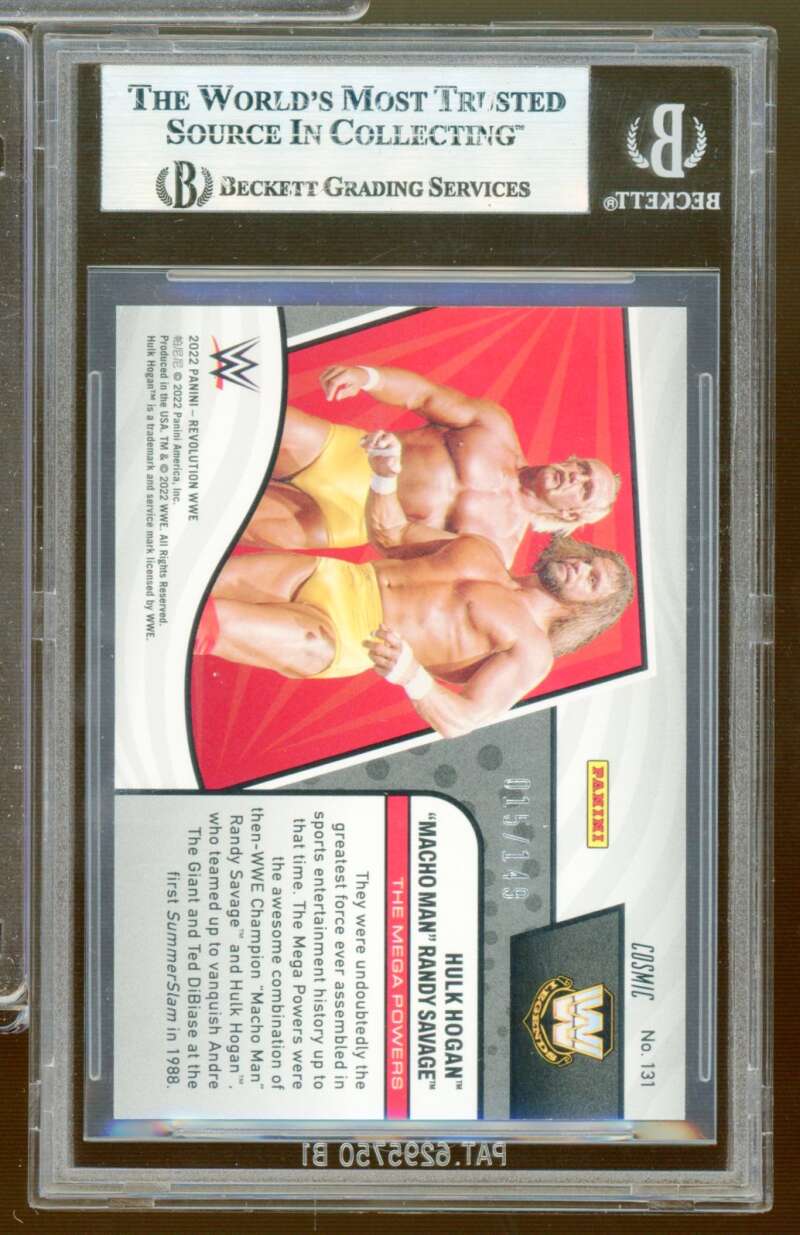Randy Savage/Hulk Hogan Card 2022 Revolution WWE Cosmic (pop 1) #131 BGS 9 Image 2