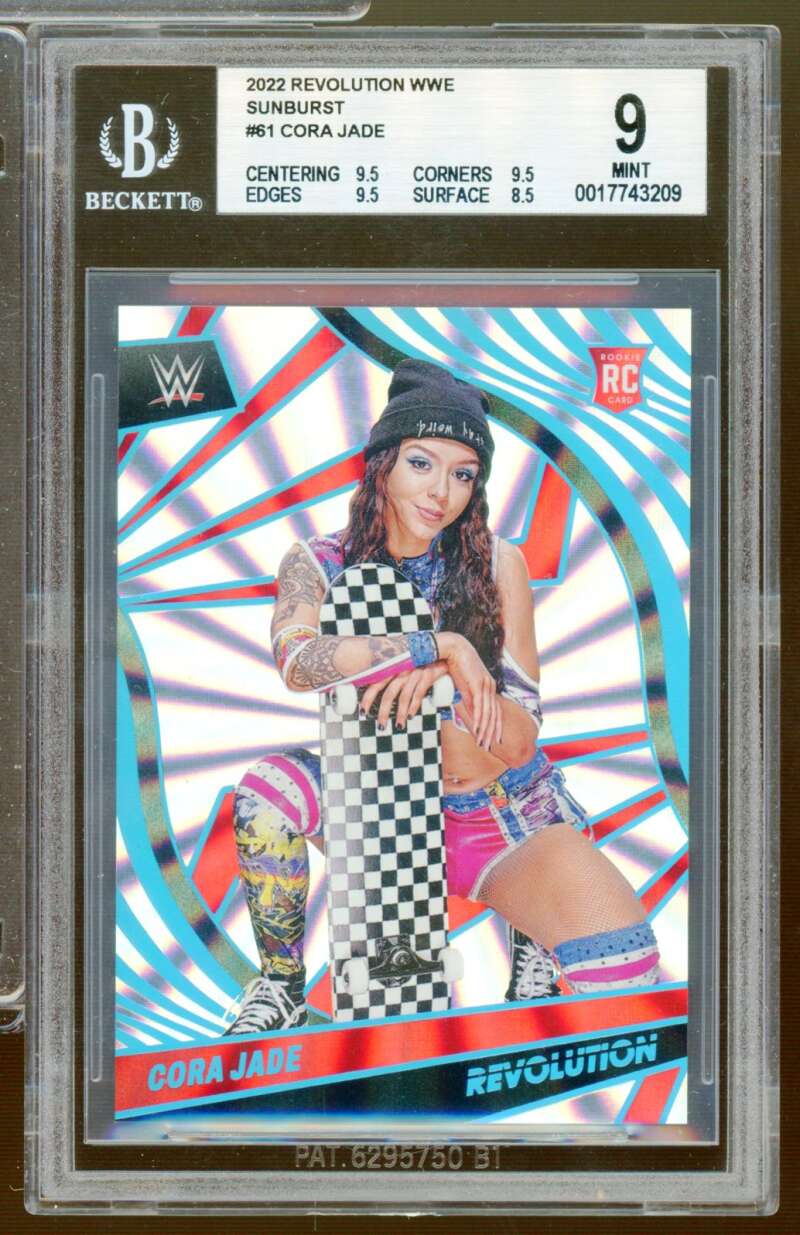 Cora Jade Rookie Card 2022 Revolution WWE Sunburst (pop 1) #1 BGS 9 Image 1