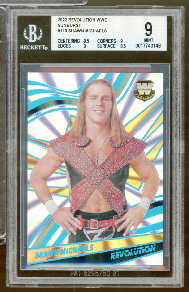 Shawn Michaels Card 2022 Revolution WWE Sunburst (pop 1) #110 BGS 9 Image 1