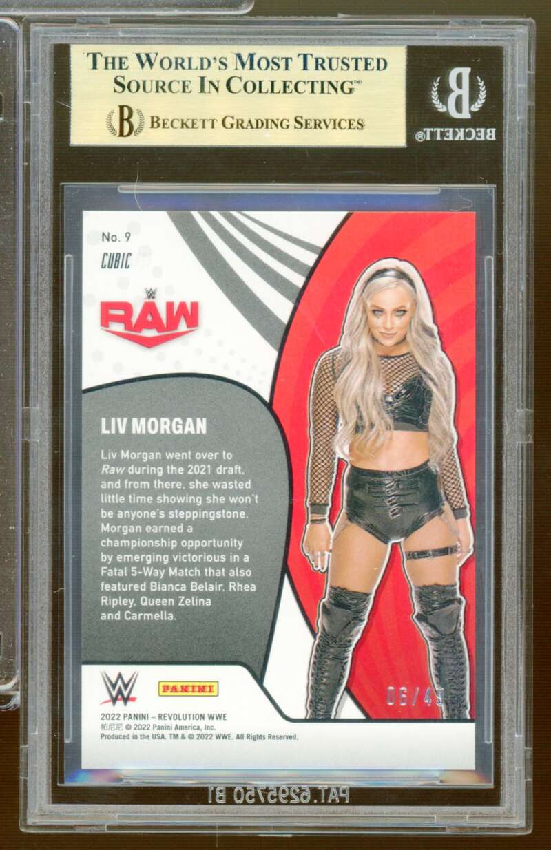 Liv Morgan Card 2022 Revolution WWE Vortex Cubic (pop 1) #9 BGS 9.5 Image 2