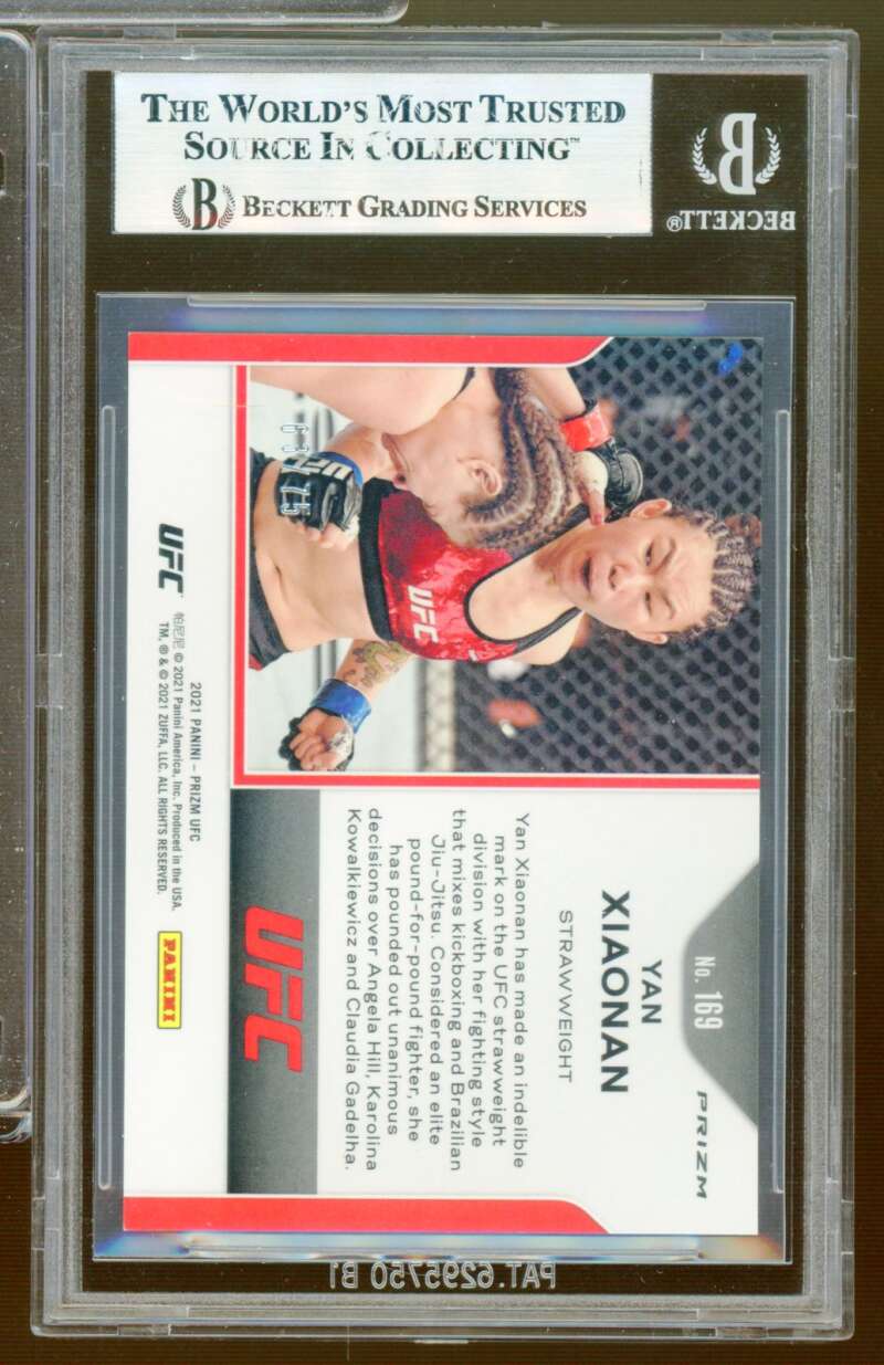Yan Xiaonan Rookie 2021 Panini Prizm UFC Prizms neon Green (pop 1) #169 BGS 9 Image 2
