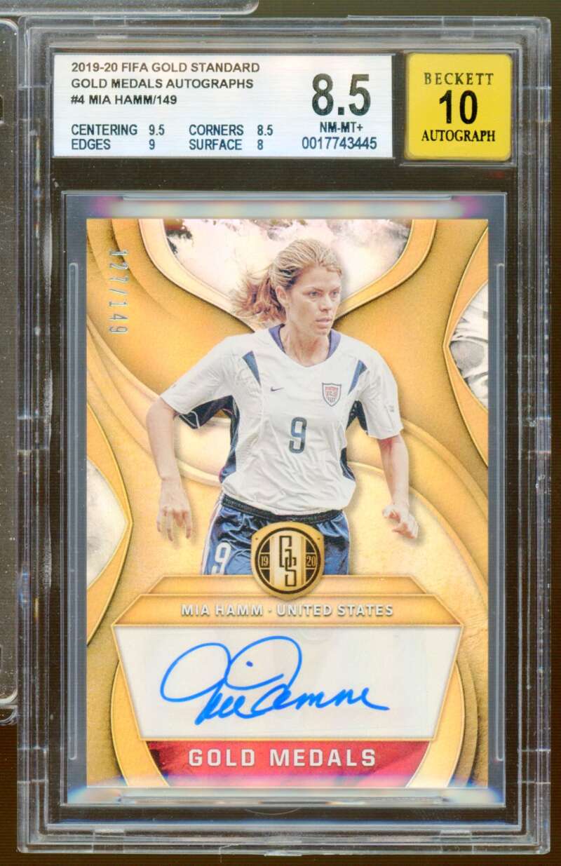 Mia Hamm 2019-20 Fifa Gold Standard Gold Medals Autographs (pop 1) #4 BGS 8.5 Image 1
