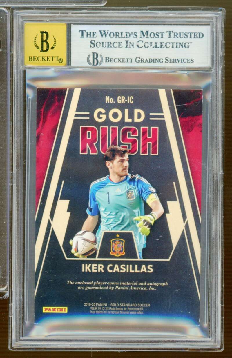 Iker Casillas 2019-20 Fifa Gold Standard GR Auto Mem Fine (#d 1/10) #12 BGS 7.5 Image 2