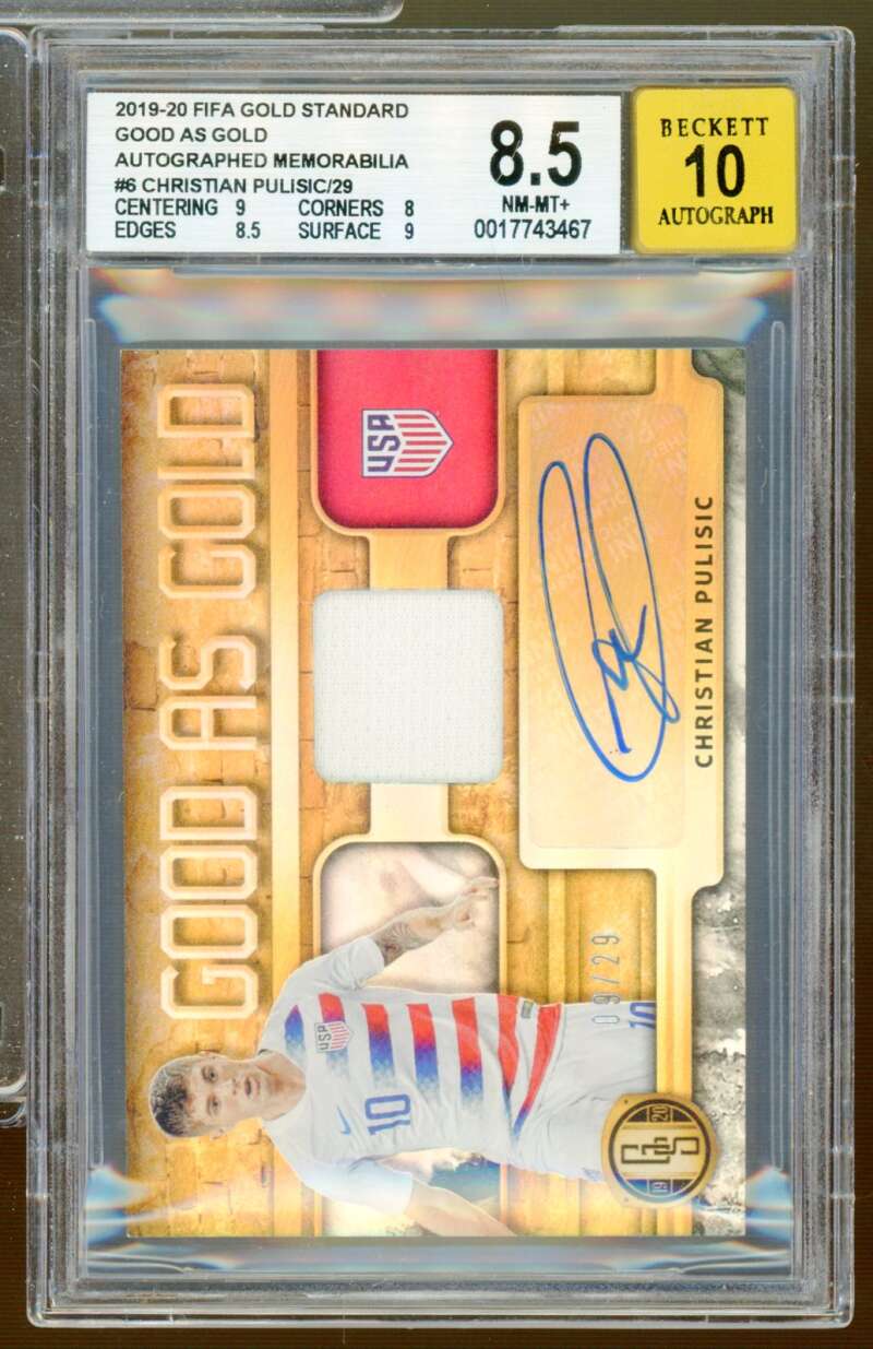 Christian Pulisic 2019-20 Fifa Gold Standard Good As Gold Auto (9/29) #6 BGS 8.5 Image 1