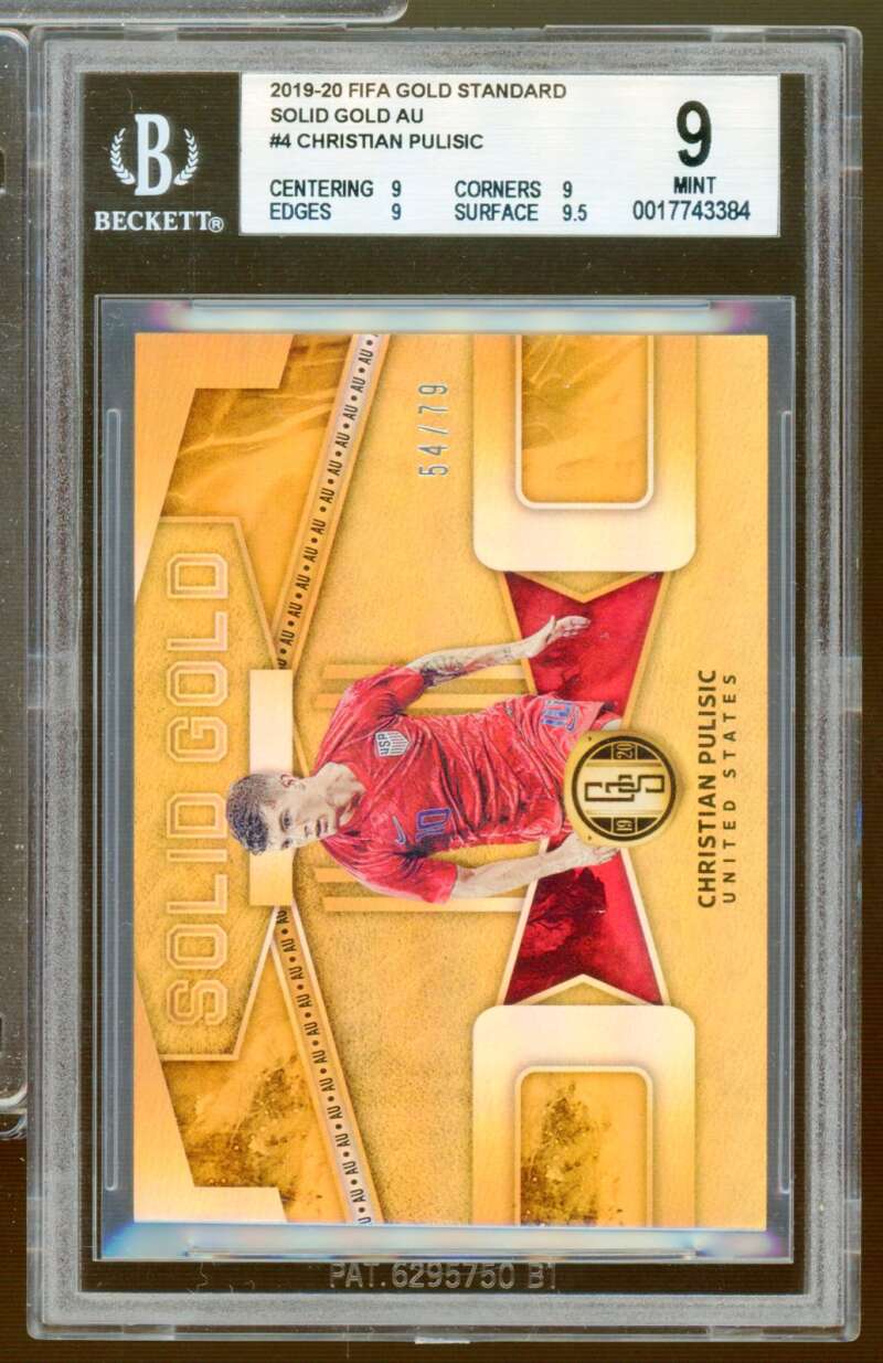 Christian Pulisic Card 2019-20 Fifa Gold Standard Solid Gold AU (pop 1) #4 BGS 9 Image 1
