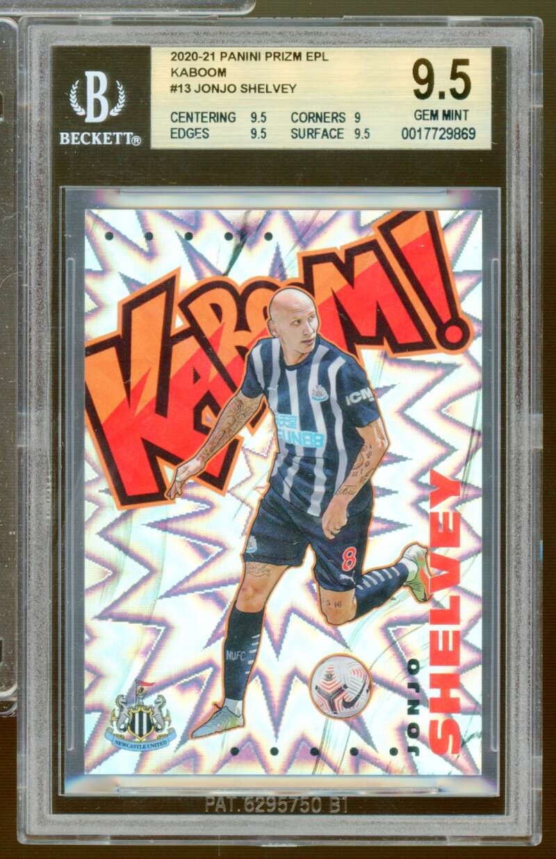Jonjo Shelvey Card 2020-21 Panini Prizm EPL Kaboom (pop 3) #13 BGS 9.5 Image 1