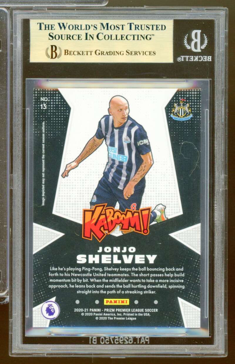 Jonjo Shelvey Card 2020-21 Panini Prizm EPL Kaboom (pop 3) #13 BGS 9.5 Image 2