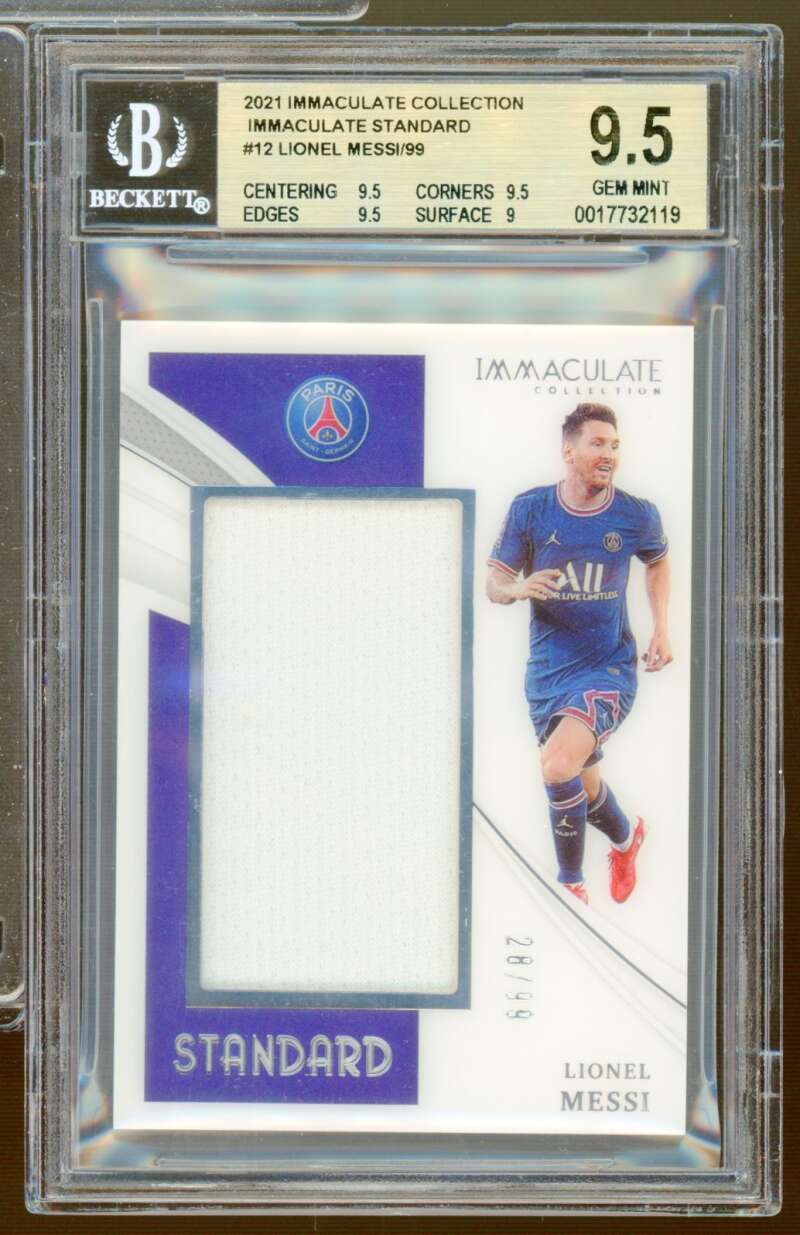 Lionel Messi 2021 Immaculate Collection Immaculate Standard (pop 1) #12 BGS 9.5 Image 1