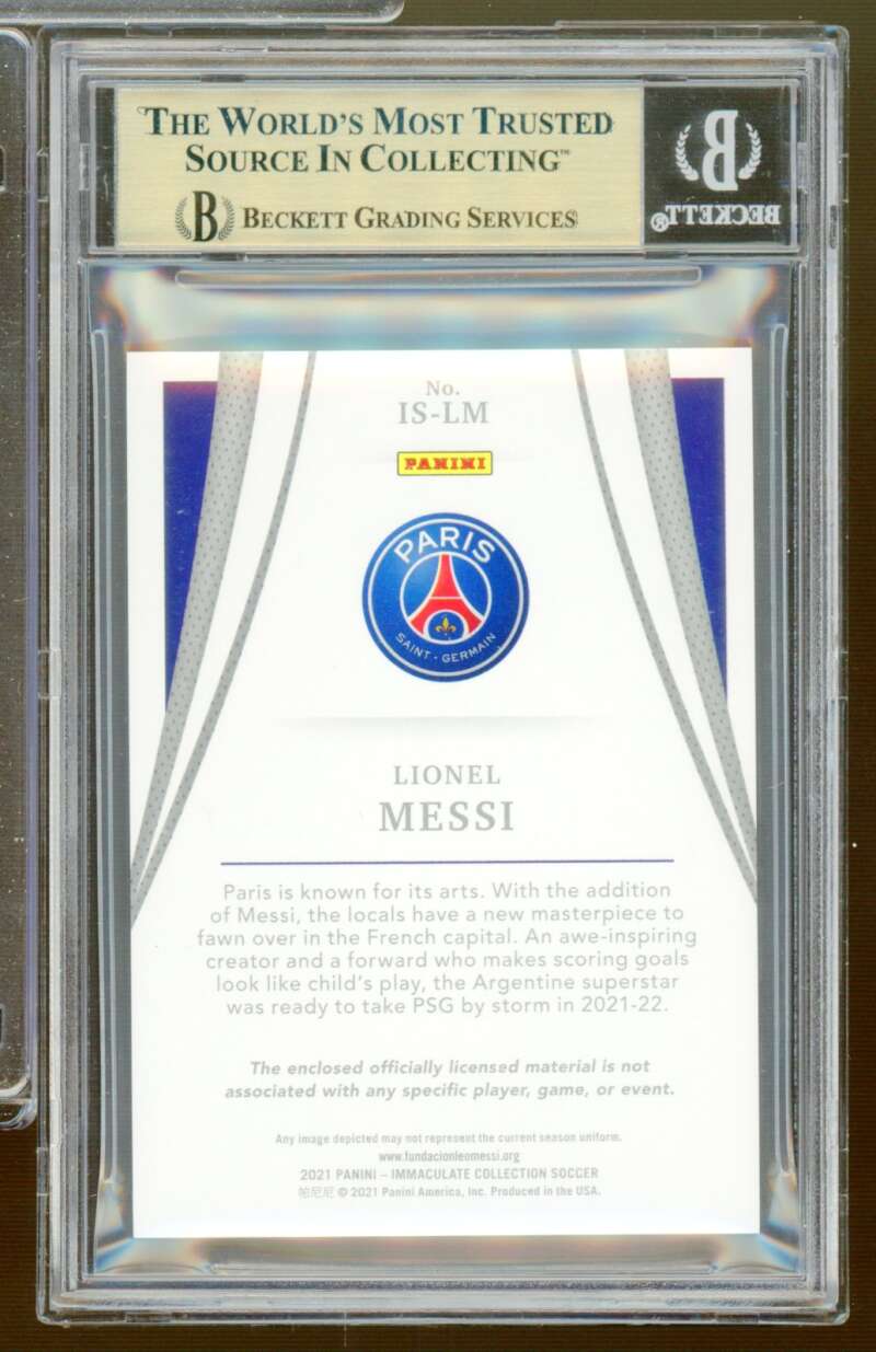 Lionel Messi 2021 Immaculate Collection Immaculate Standard (pop 1) #12 BGS 9.5 Image 2