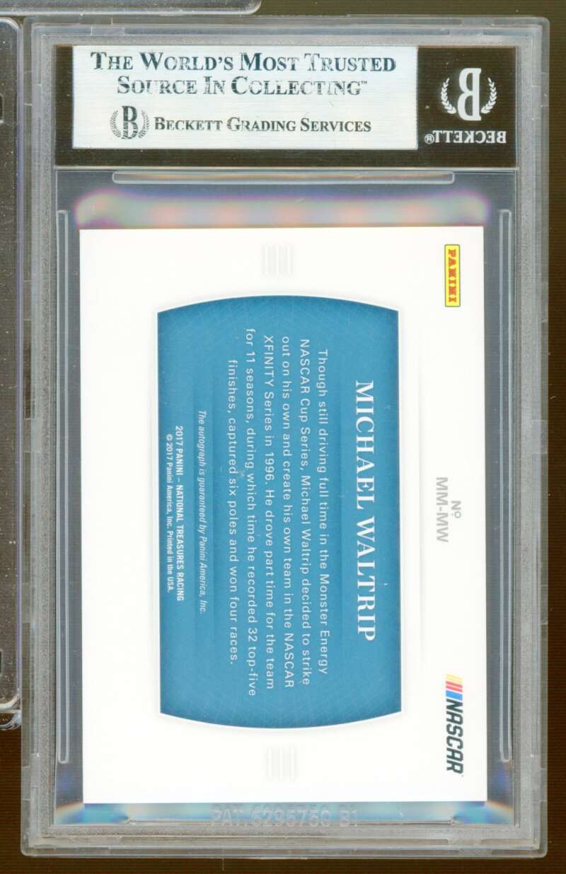 Michael Waltrip 2017 National Treasures Magnificent Marks #4 (#d 1/25) BGS 8.5 Image 2