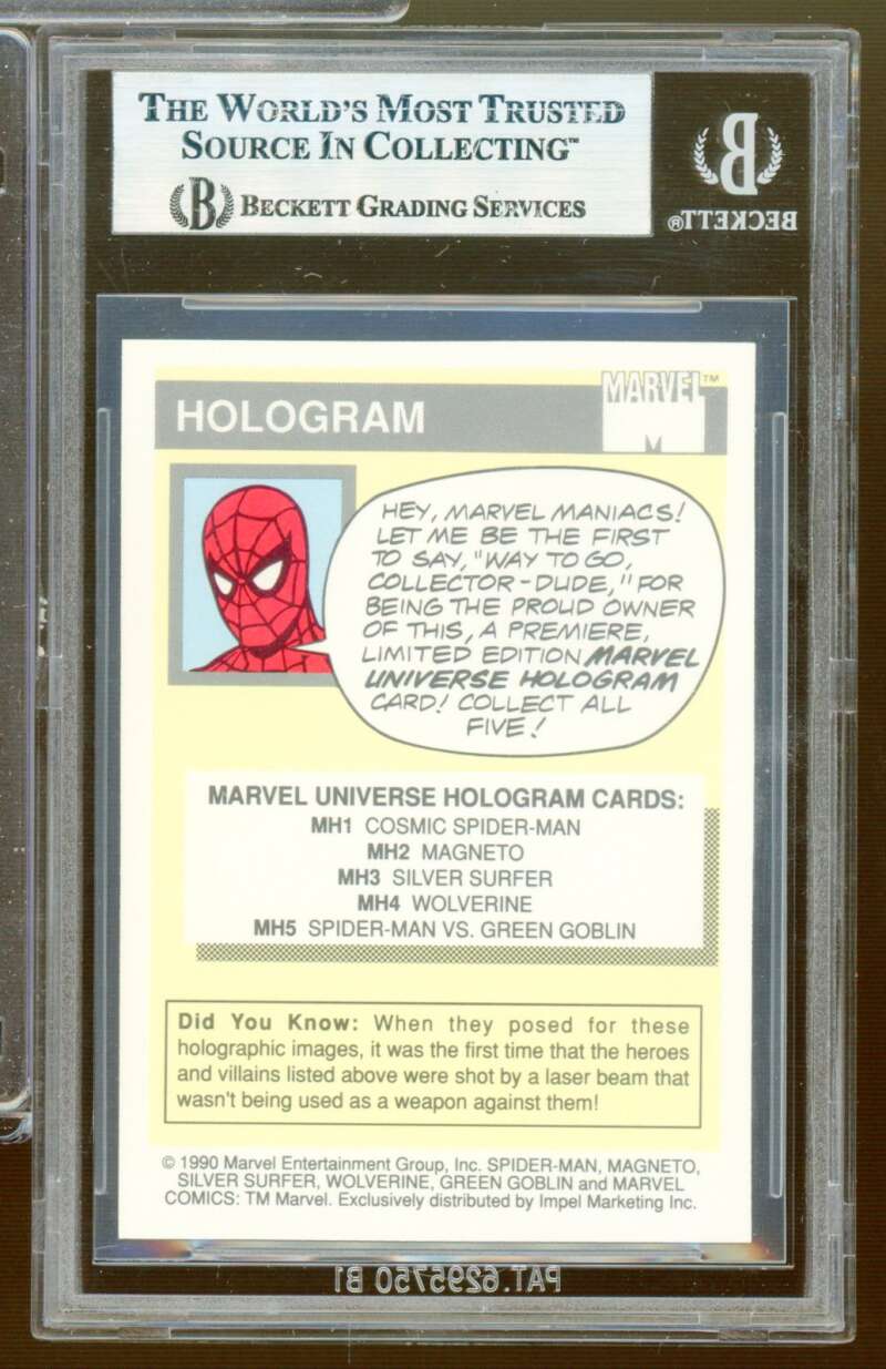 Cosmic Spider-Man 1990 Marvel Universe Holograms #MH1 BGS 9 Image 2