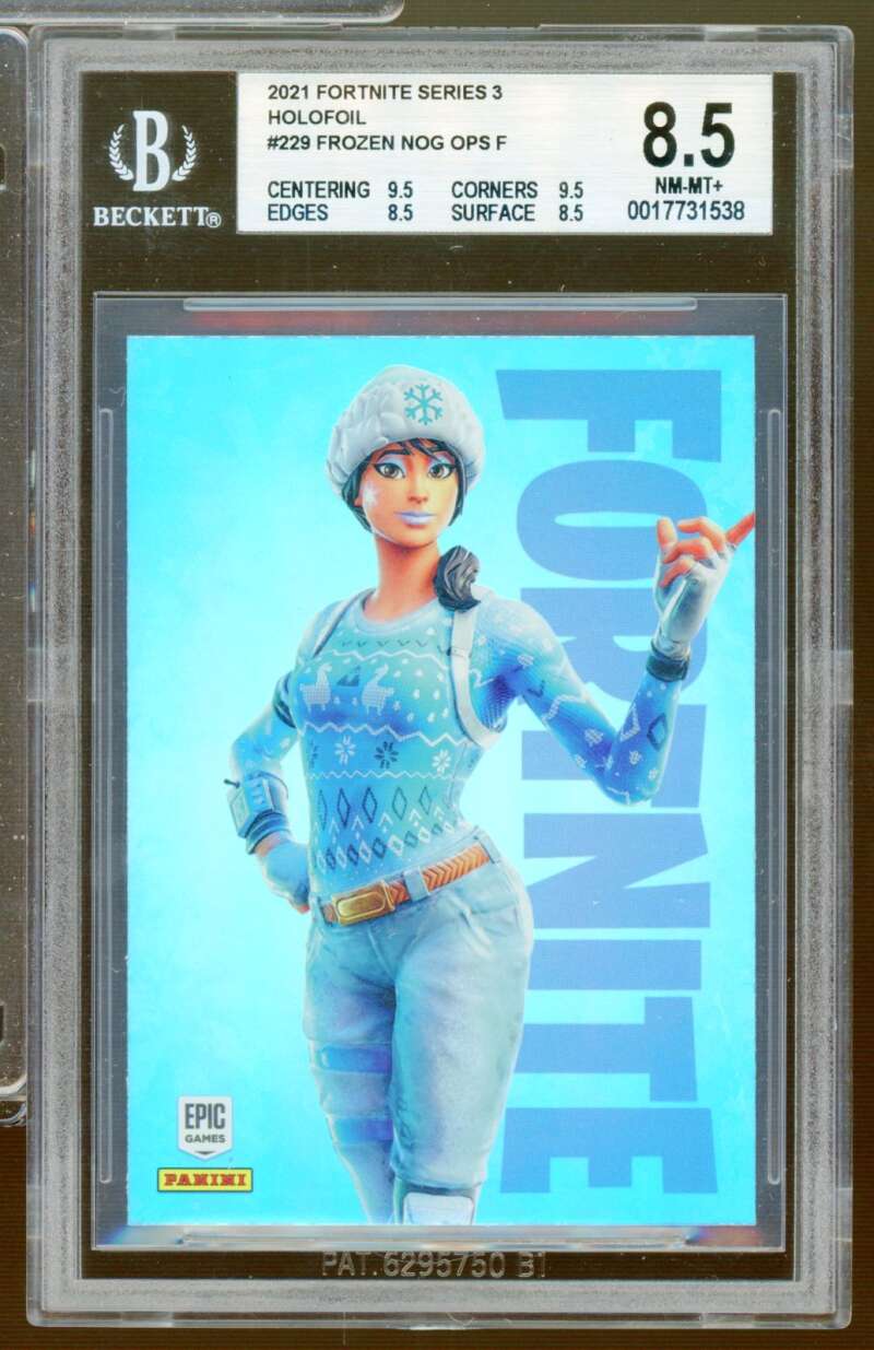 Frozen Nogg Card 2021 Fortnite USA Series 3 Holofoil #229 BGS 8.5 Image 1
