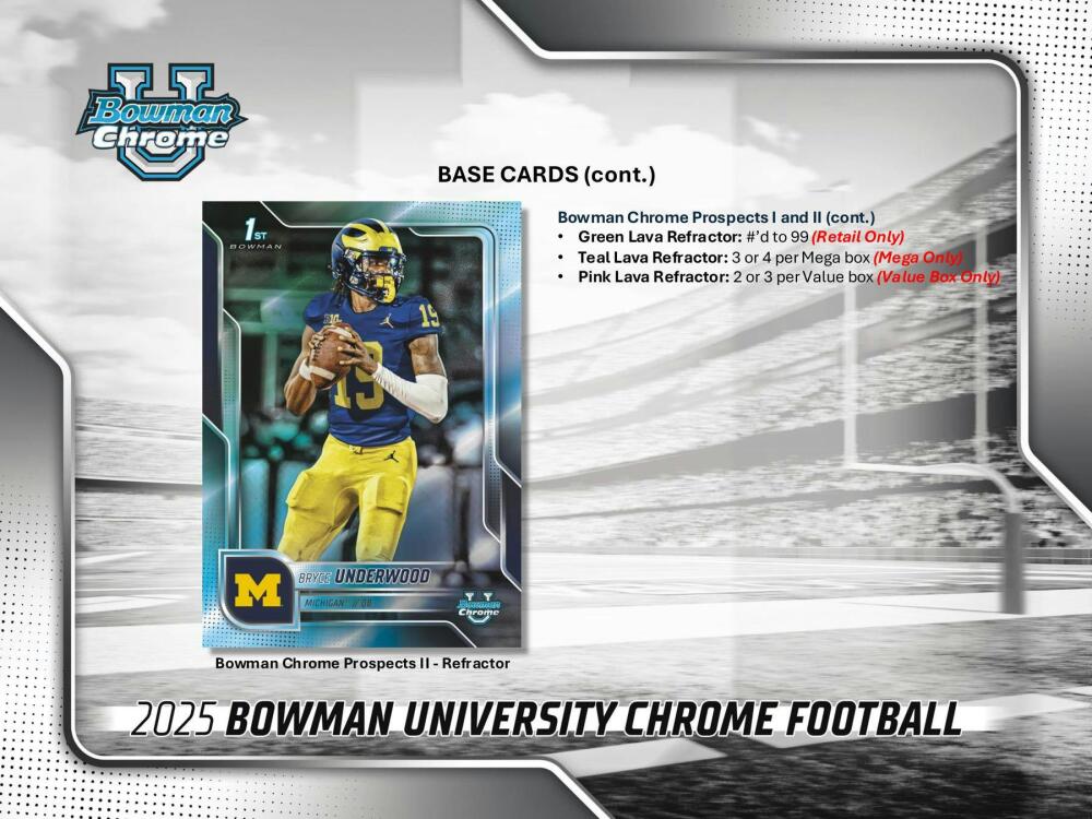 2025 Bowman University Chrome Football 7-Pack Blaster Box Image 4