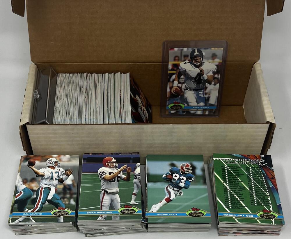1991 Stadium Club Football Hand Collated Complete Set 1-500 Brett Farvre RC Image 1