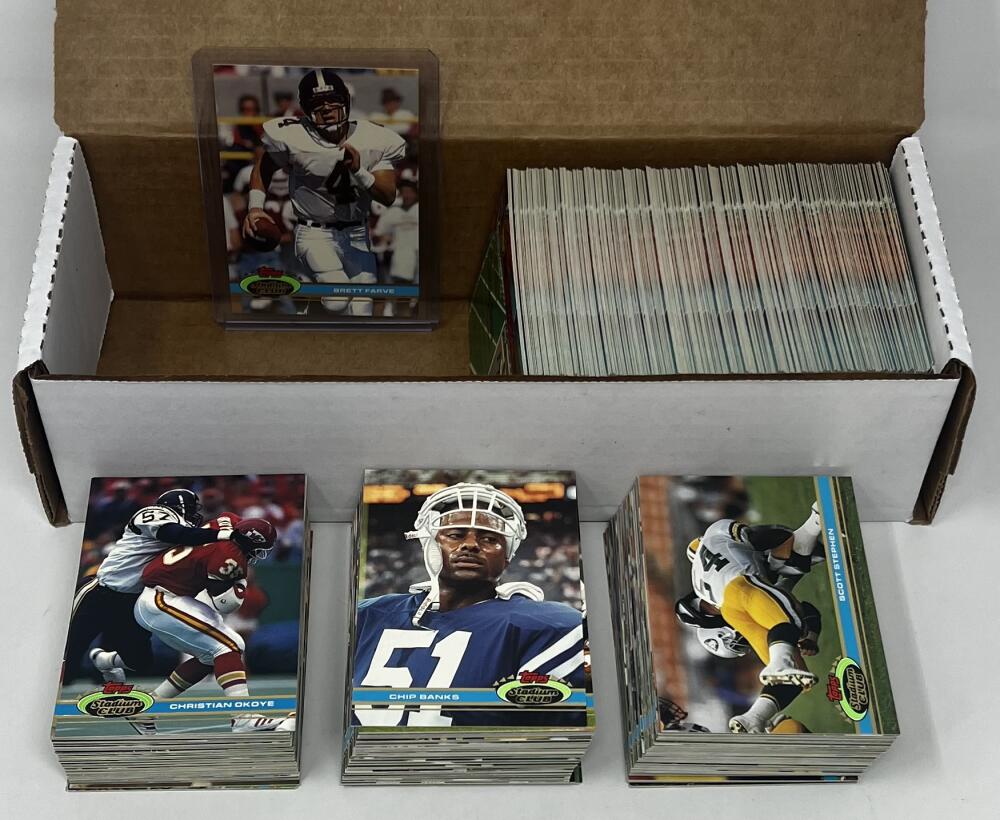 1991 Stadium Club Football Hand Collated Complete Set 1-500 Brett Farvre RC Image 1