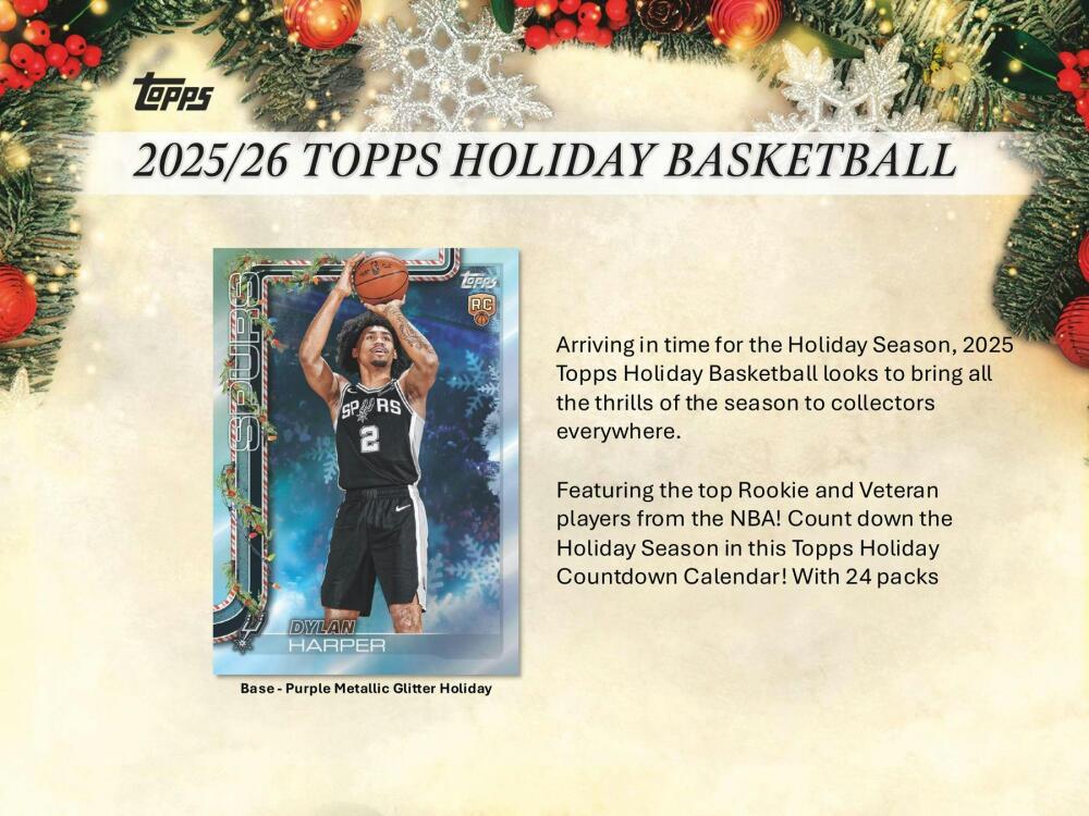 2025-26 Topps Holiday Basketball Countdown Advent Calendar Box Image 3