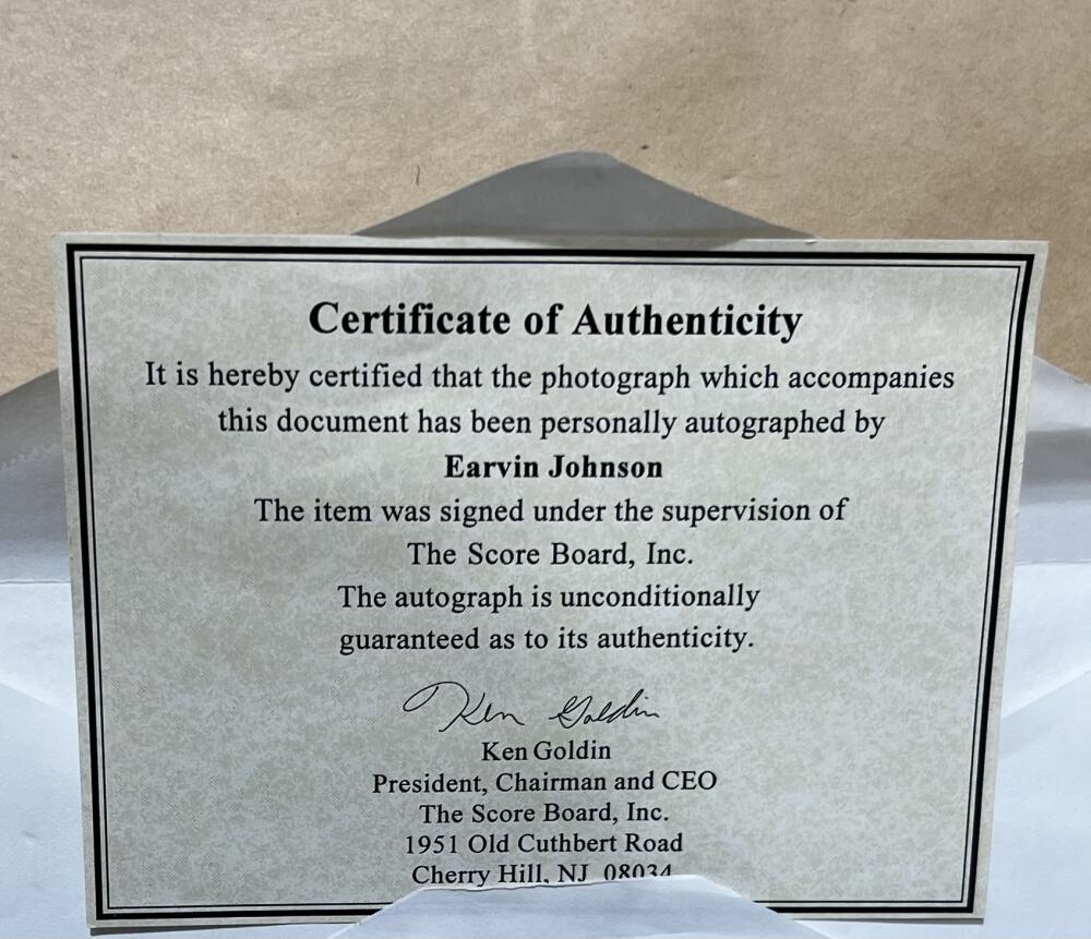 Magic Irving Johnson Autographed Signed 23x28 Poster JSA Authentic Image 6