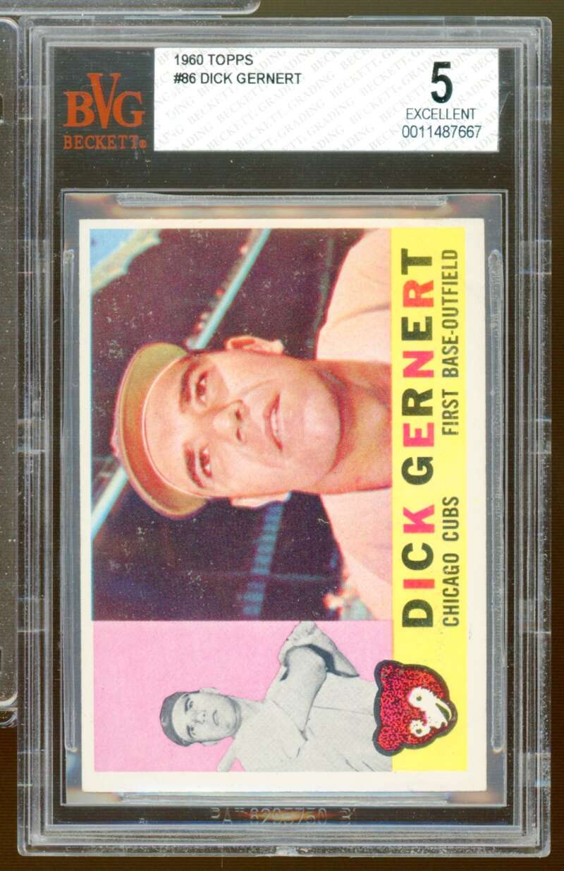 Dick Gernert Card 1960 Topps #86 BGS BVG 5 Image 1