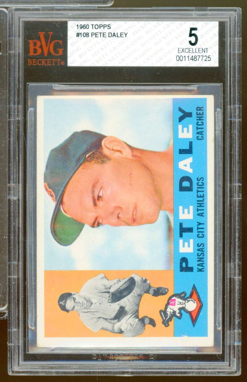 Pete Daley Card 1960 Topps #108 BGS BVG 5 Image 1
