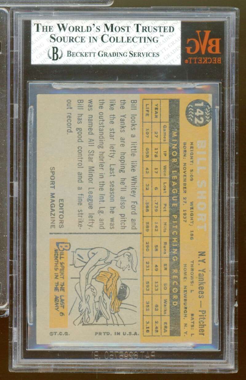 Bill Short Rookie Card 1960 Topps #142 BGS BVG 5 Image 2