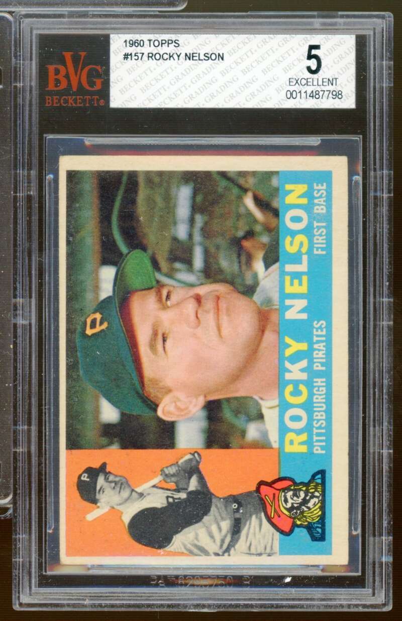 Rocky Nelson Card 1960 Topps #157 BGS BVG 5 Image 1
