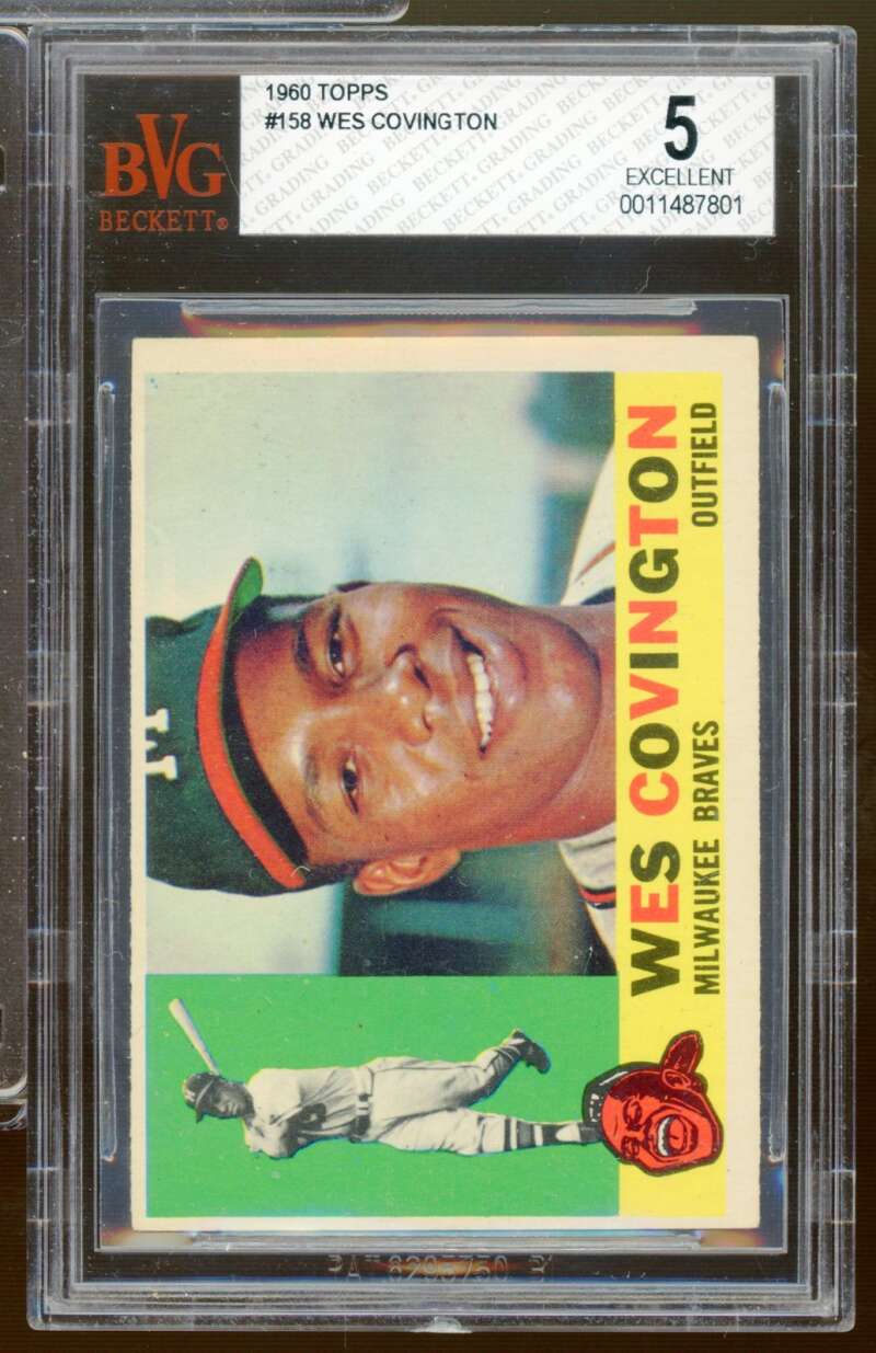 Wes Covington Card 1960 Topps #158 BGS BVG 5 Image 1
