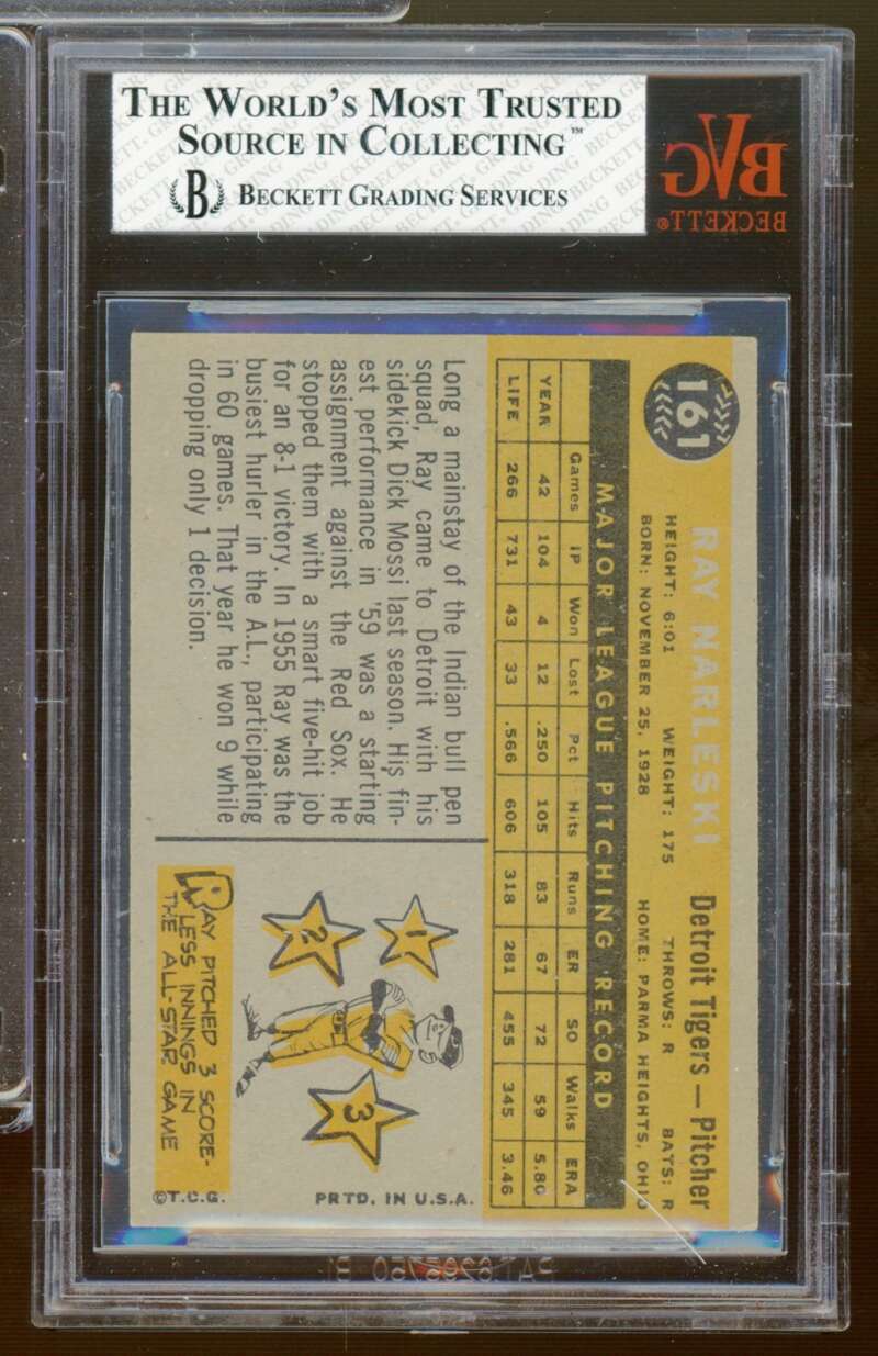Ray Narleski Card 1950 Topps #161 BGS BVG 5.5 Image 2