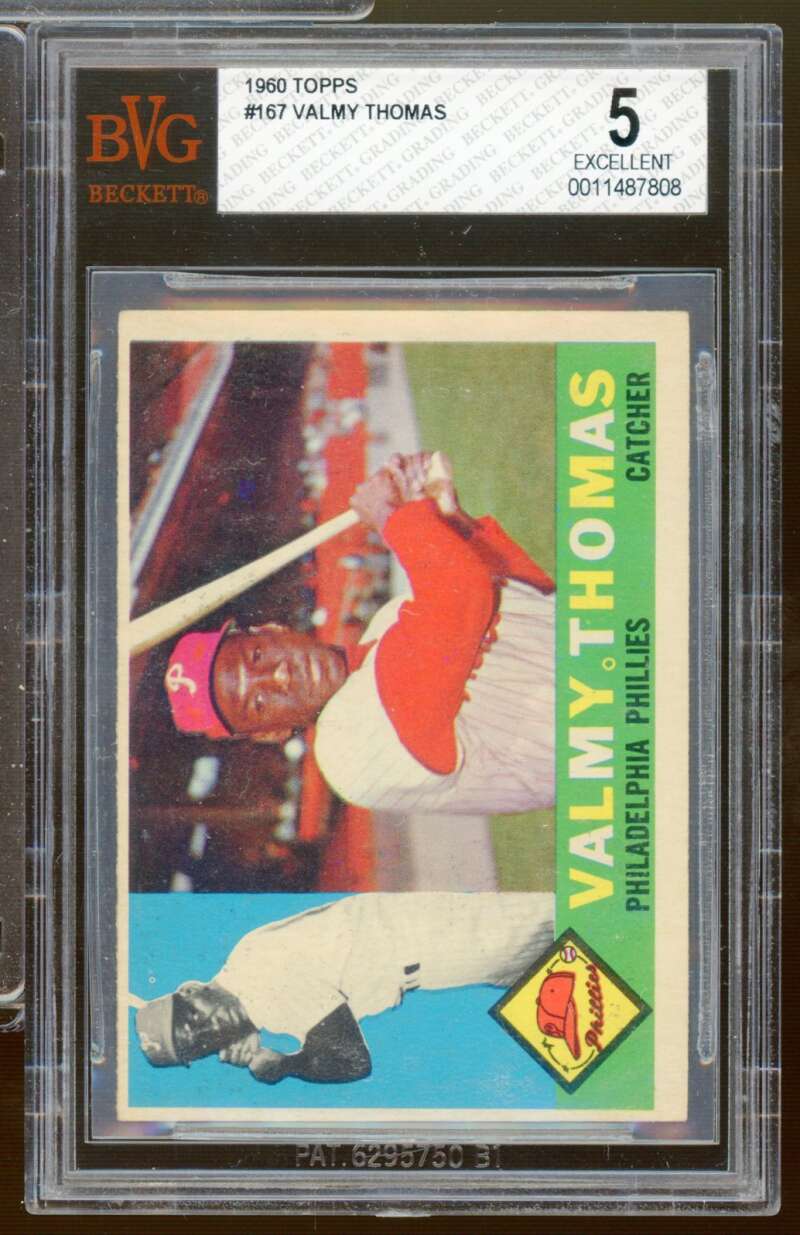 Valmy Thomas Card 1960 Topps #167 BGS BVG 5 Image 1