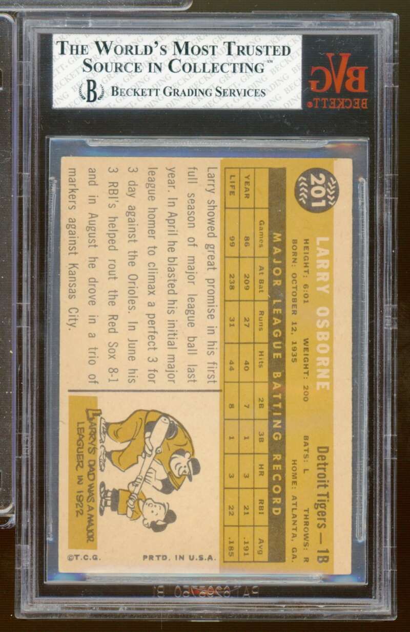 Larry Osborne Card 1960 Topps #201 BGS BVG 5.5 Image 2