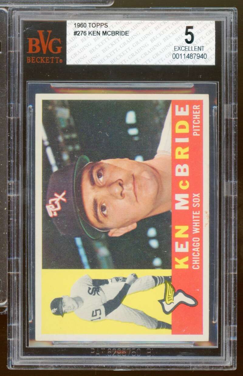 Ken McBride Card 1960 Topps #276 BGS BVG 5 Image 1