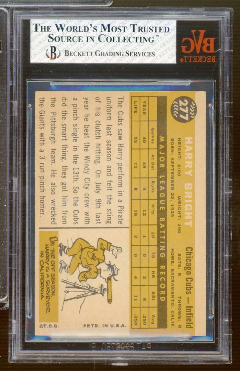 Harry Bright Card 1960 Topps #277 BGS BVG 5.5 Image 2