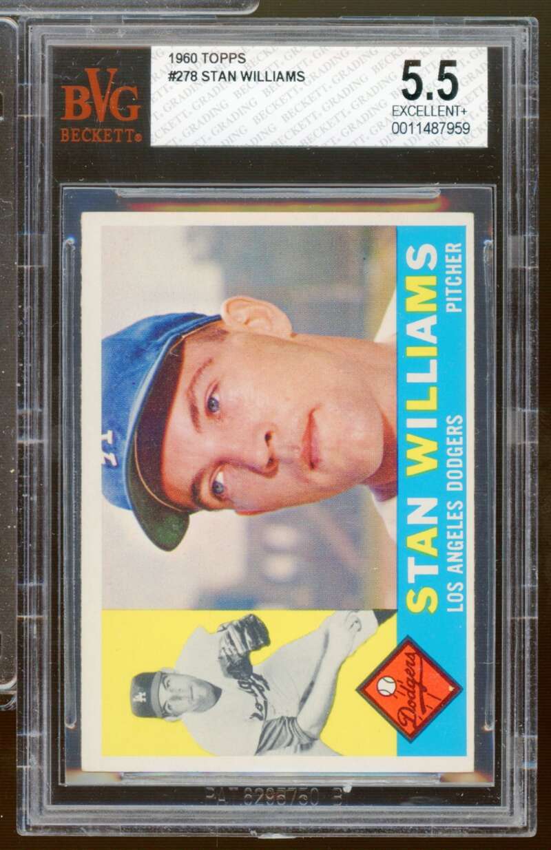 Stan Williams Card 1960 Topps #278 BGS BVG 5.5 Image 1
