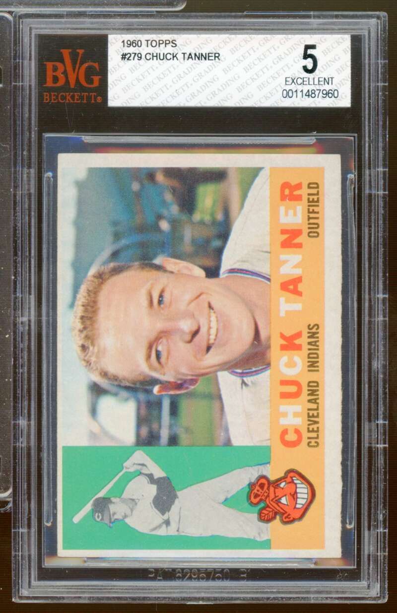 Chuck Tanner Card 1960 Topps #279 BGS BVG 5 Image 1