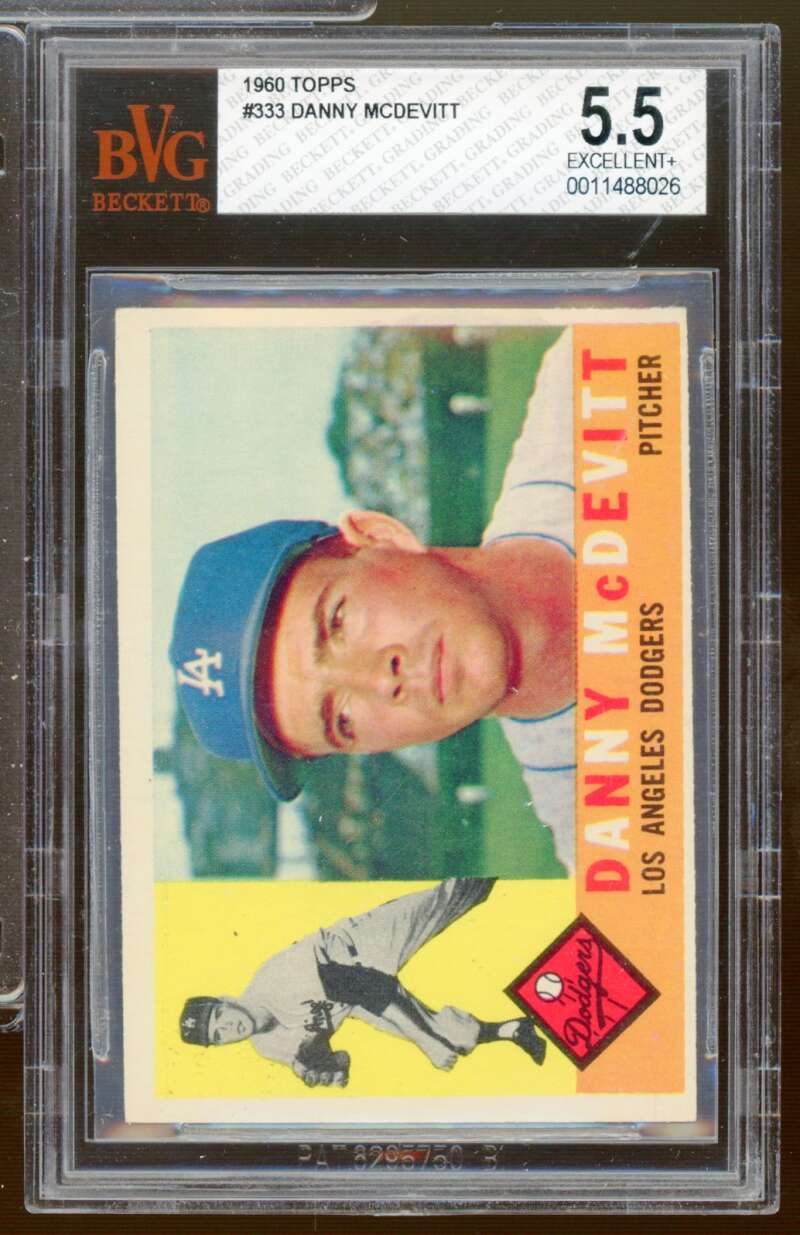 Danny McDevitt Card 1960 Topps #333 BGS BVG 5.5 Image 1
