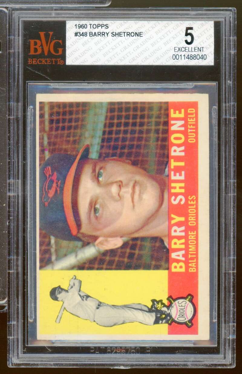 Barry Shetrone Card 1960 Topps #348 BGS BVG 5 Image 1
