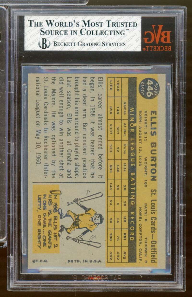 Ellis Burton Card 1960 Topps #446 BGS BVG 6 Image 2