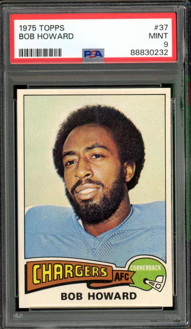 Bob Howard Card 1975 Topps #37 PSA 9 Image 1