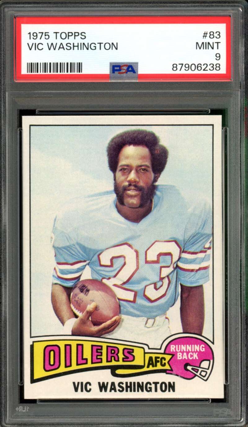 Vic Washington Card 1975 Topps #83 PSA 9 Image 1