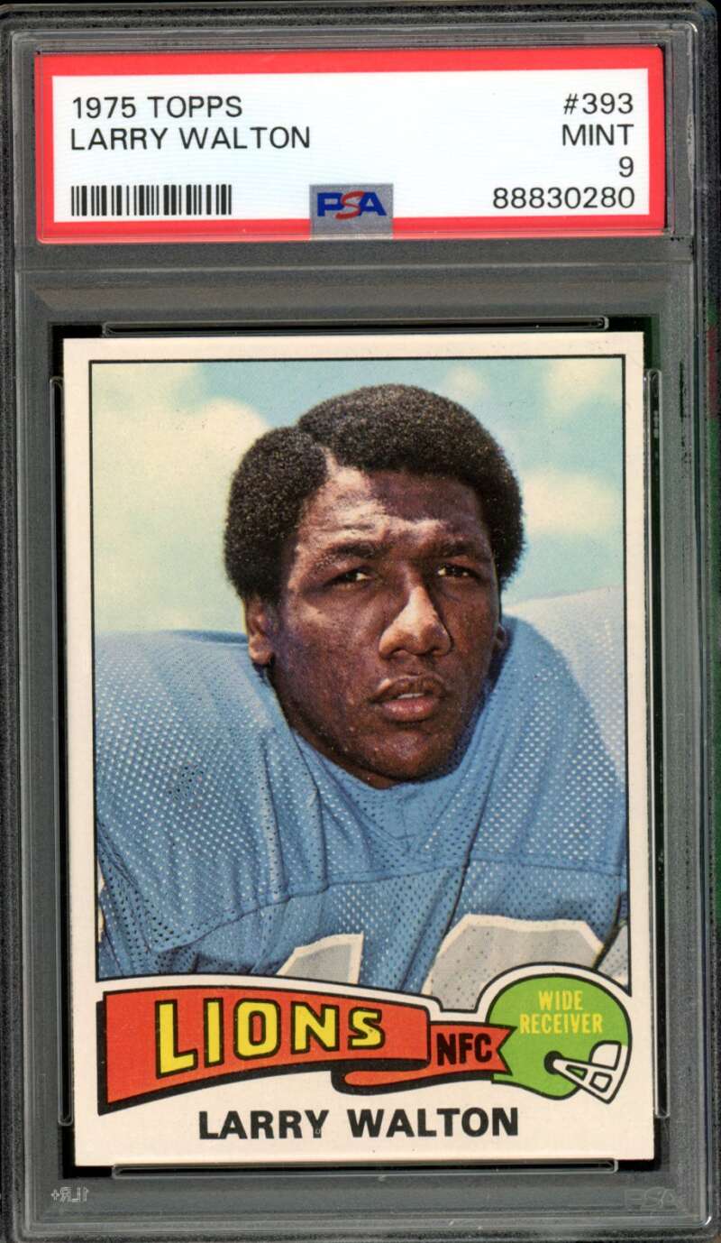 Larry Walton Card 1975 Topps #393 PSA 9 Image 1