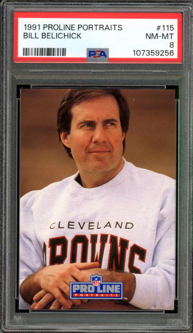 Bill Belichick Rookie Card 1991 Proline Portraits #115 PSA 8 Image 1