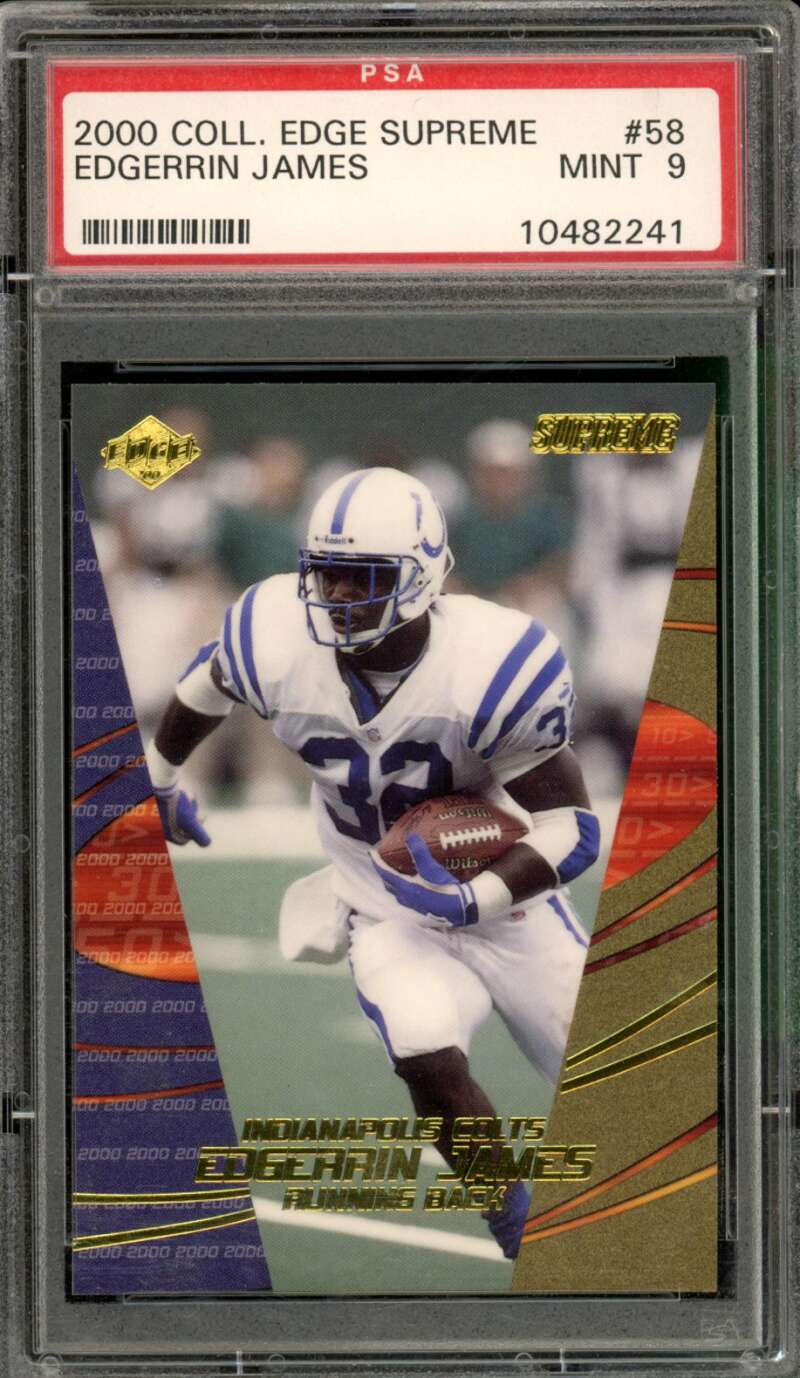 Edgerrin James Card 2000 Coll. Edge Supreme #58 PSA 9 Image 1
