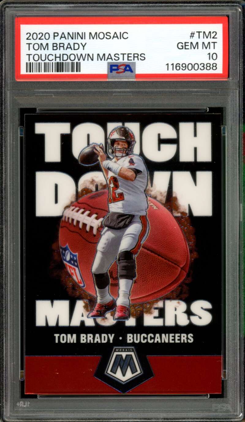 Tom Brady Card 2020 Panini Mosaic Touchdown Masters #TM2 PSA 10 Image 1