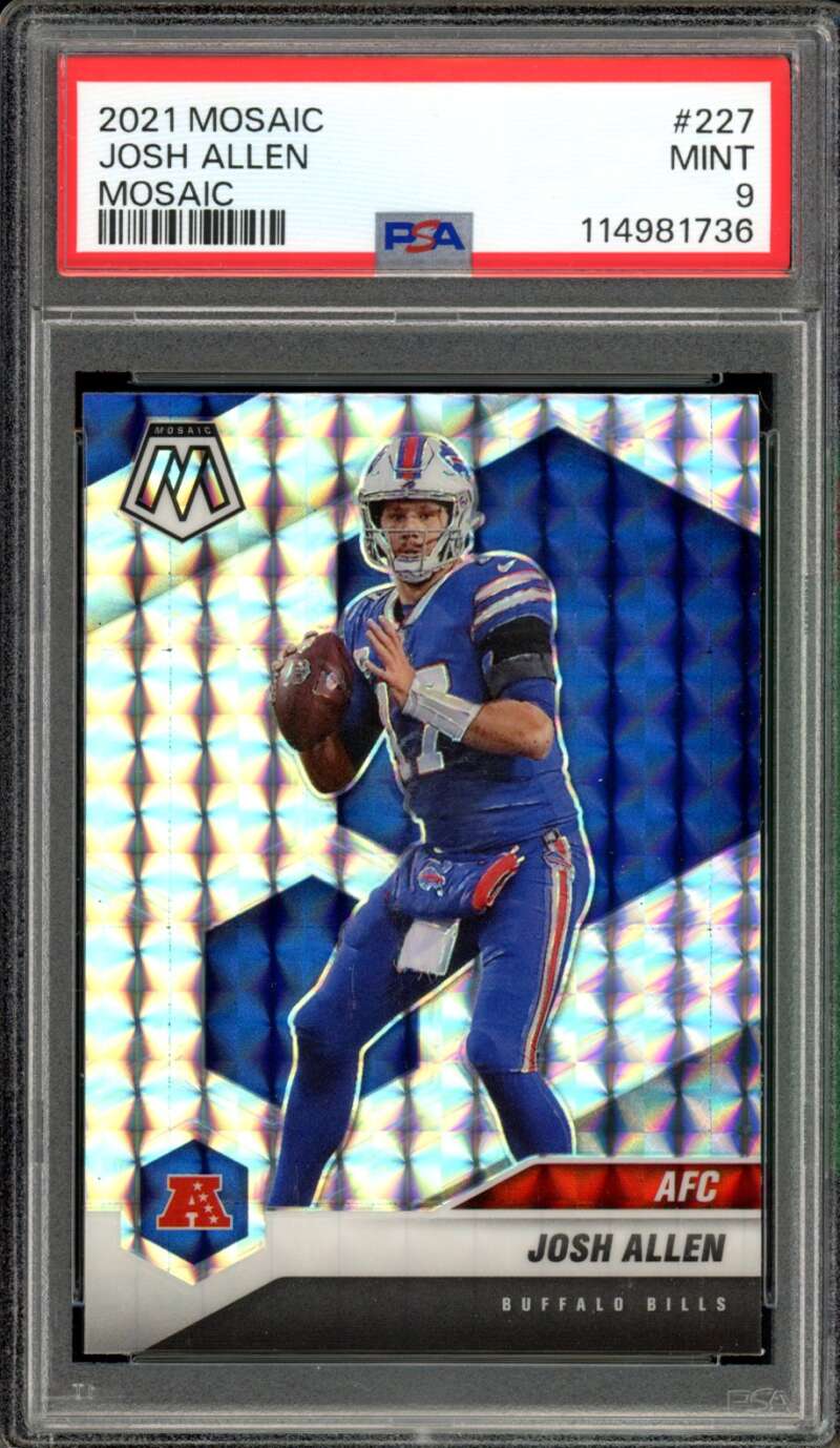 Josh Allen Card 2021 Mosaic Silver #227 PSA 9 Image 1