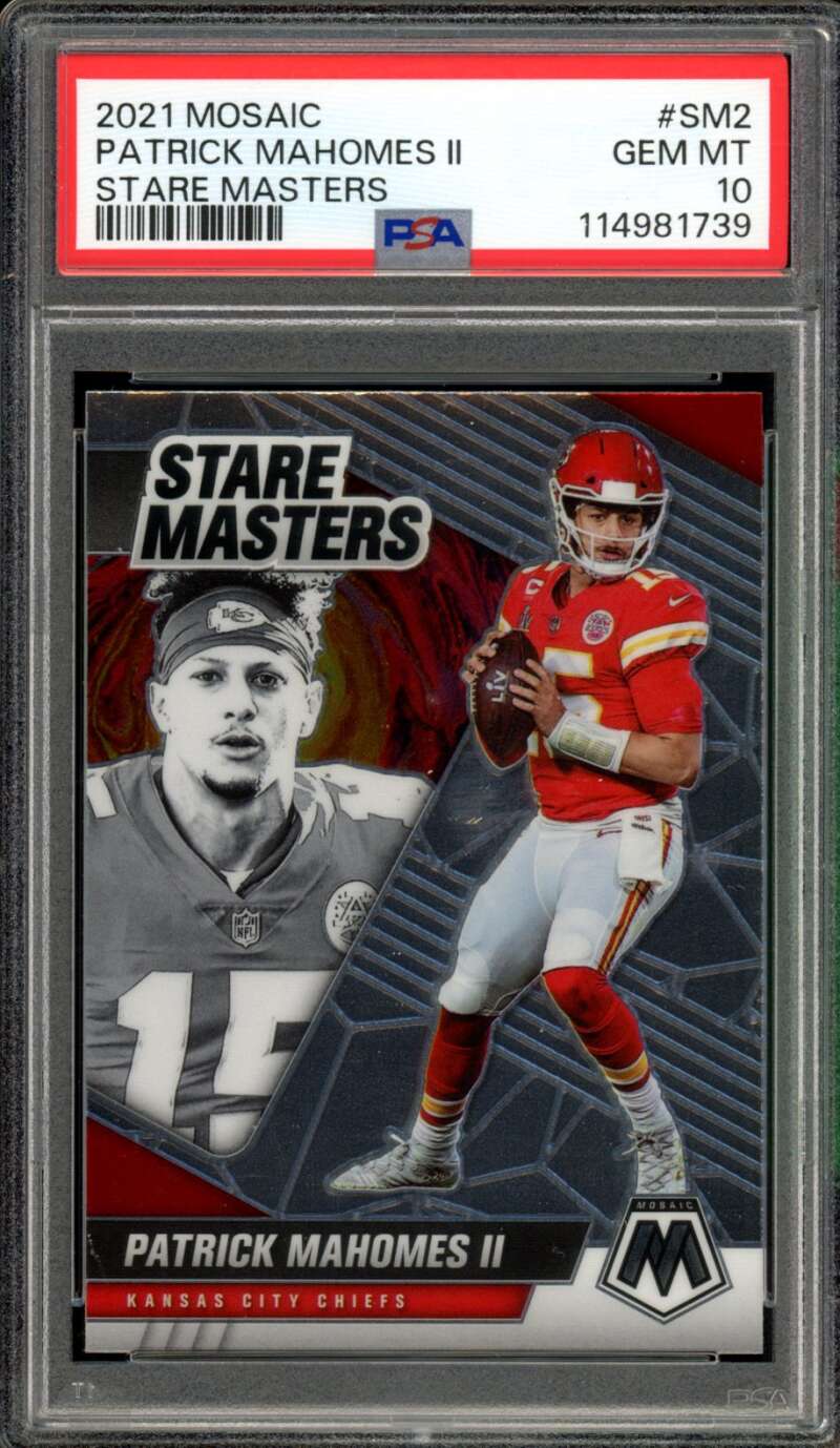 Patrick Mahomes II Card 2021 Mosaic Stare Masters #SM2 PSA 10 Image 1