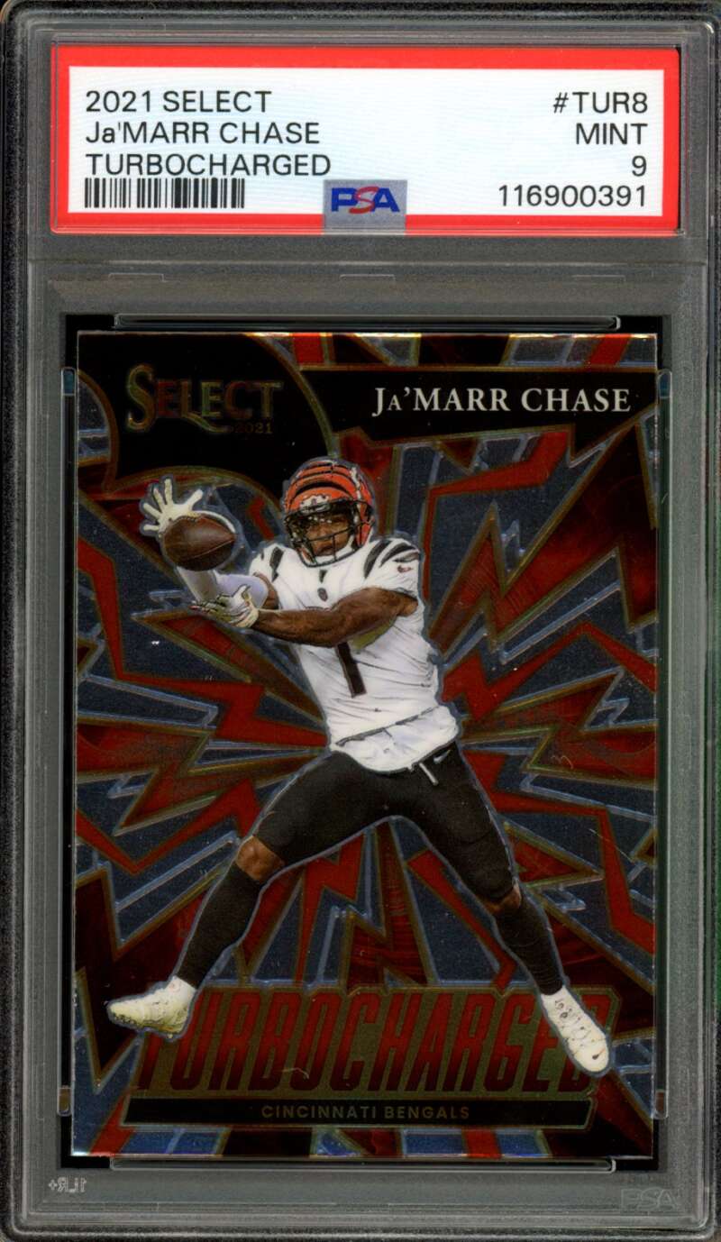Ja'Marr Chase Rookie Card 2021 Select Turbocharged #TUR8 PSA 9 Image 1