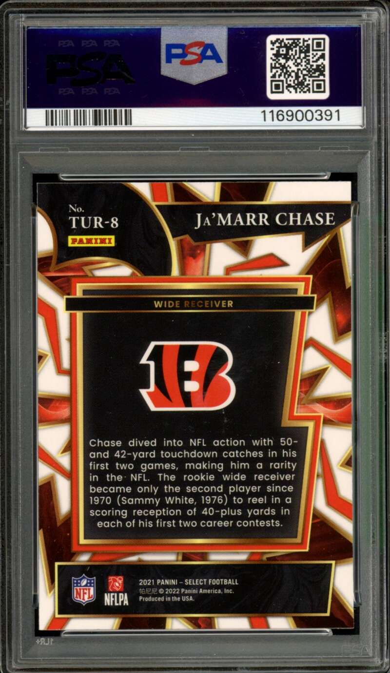 Ja'Marr Chase Rookie Card 2021 Select Turbocharged #TUR8 PSA 9 Image 2