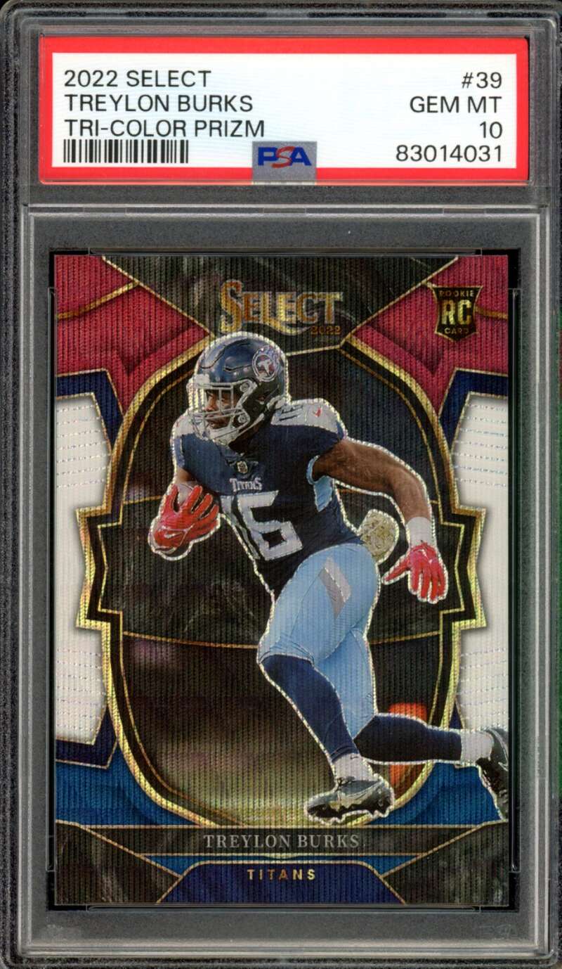 Treylon Burks Rookie Card 2022 Select Tri Color Prizm #39 PSA 10 Image 1