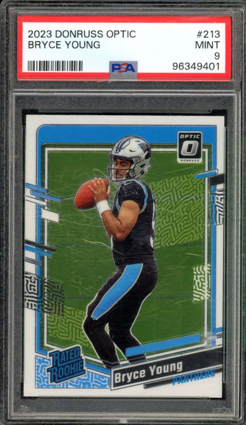 Bryce Young Rookie Card 2023 Donruss Optic #213 PSA 9 (holder scratch) Image 1